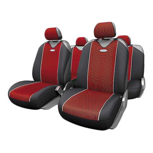 Комплект чехлов-маек Autoprofi Carbon Plus CRB-902P BK/RD в ТНК