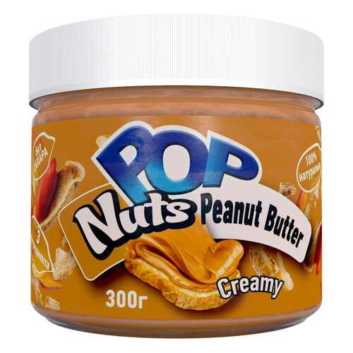 Арахисовая паста POP Nuts Creamy Кремовая, 300 г в ТНК
