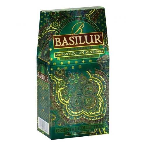 Чай Basilur Moroccan Mint, зеленый листовой с добавками, 100 гр в ТНК