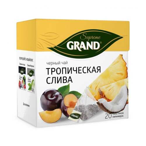 Чай Grand Тропическая Слива, черный с добавками, 20 пирамидок в ТНК