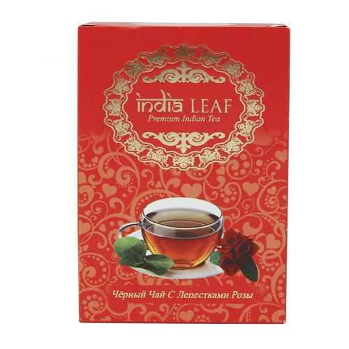 Чай India leaf С лепестками роз, черный среднелистовой с добавками, 100 гр в ТНК