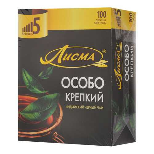 Чай Лисма особо крепкий черный 100 пакетиков в ТНК