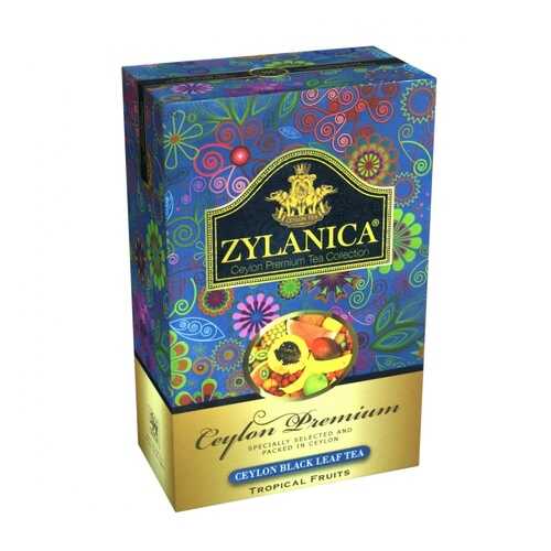 Чай Zylanica Ceylon Premium Tropical Fruits черный листовой с кусочками фруктов 100 г в ТНК