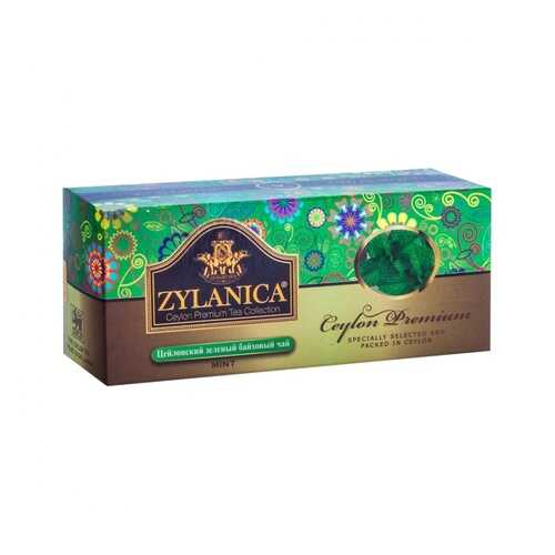 Чай Zylanica Ceylon Premium зеленый байховый с мятой 25 пакетиков в ТНК