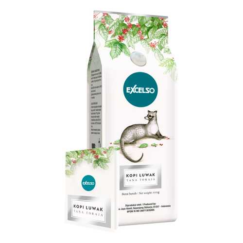 Кофе Excelso обжаренный в зерне Kopi Luwak tana toraja 100 г в ТНК