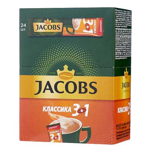 Кофе растворимый Jacobs 3в1 классика 24 стика в ТНК