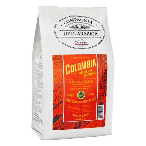 Кофе в зернах Compagnia Dell Arabica Colombia Medellin Supremo 250г в ТНК