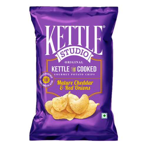 Чипсы KETTLE STUDIO original с сыром Чеддер и красным луком 120г в ТНК