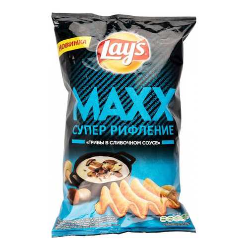 Чипсы Lays супер рифление maxx грибы в сливочном соусе 145 г в ТНК