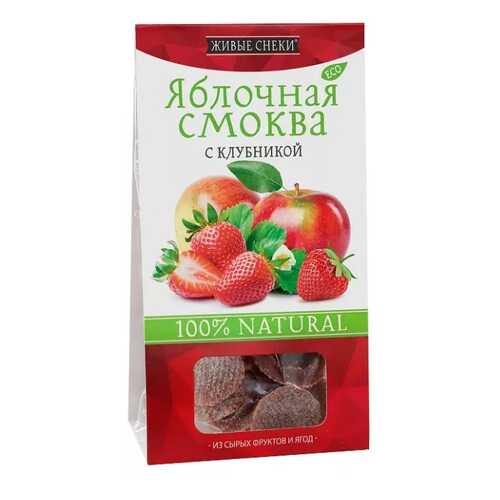 Смоква Живые снеки яблочная с клубникой 60 г в ТНК