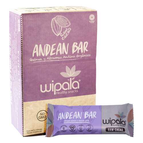 Злаковые батончики Wipala Snacks какао-киноа 16 шт по 35 г в ТНК