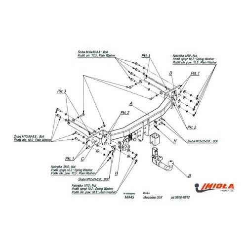 Imiola Фаркоп mercedes glk-class x204 2008-2015 быстросъемное крепление (с электрикой) в ТНК
