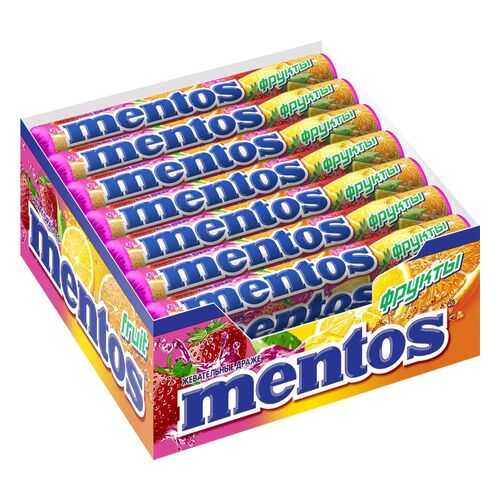 Драже Mentos фрукты жевательное 21*37 г в ТНК