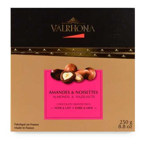 Драже Valrhona Ассорти из фундука и миндаля в молочном и горьком шоколаде, 250г Франция в ТНК