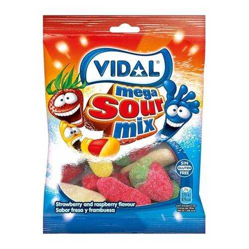 Мармелад VIDAL Мега кислый микс 100г в ТНК
