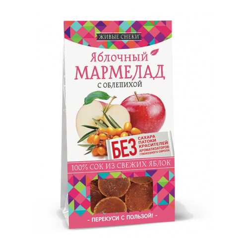 Мармелад яблочный Живые снеки с облепихой 90 г в ТНК