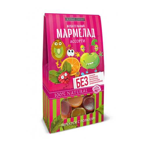 Мармелад Живые снеки Ассорти, 3 шт по 70г. в ТНК