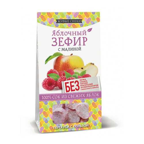 Зефир яблочный Живые снеки с малиной 4*60 г в ТНК