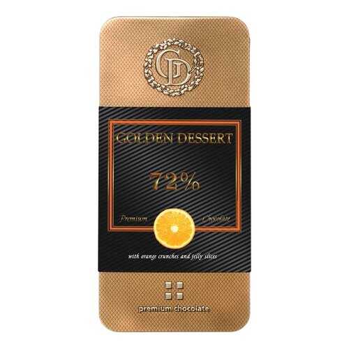 Шоколад Golden Dessert 72% горький с кранчами апельсина и желейными кусочками 100 г в ТНК