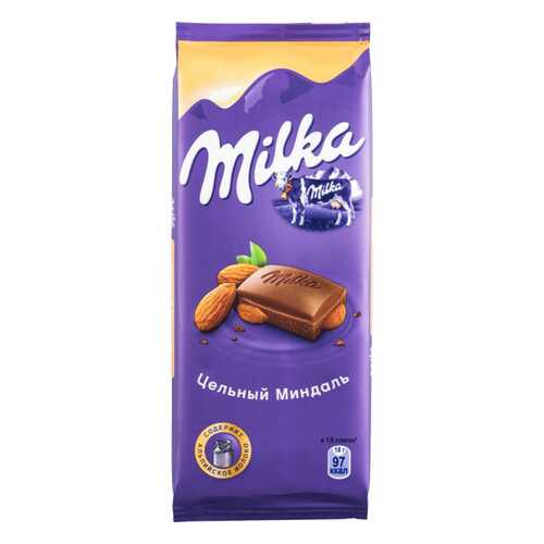 Шоколад молочный Milka с цельным миндалем 90 г в ТНК