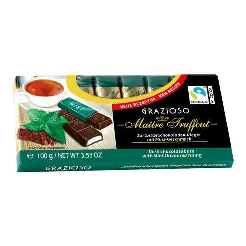 Темный шоколад Graziozo Maitre Truffout с мятой 100 г в ТНК