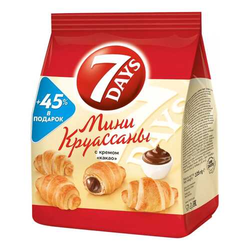 Круассаны-мини 7 Days с кремом какао 105 г в ТНК