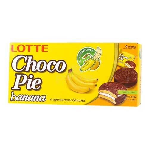 Пирожное Lotte сhoco pie банан глазированное 6 штук 168г в ТНК