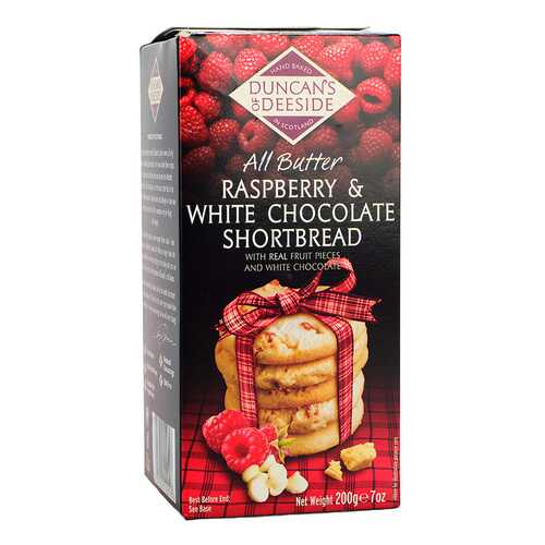 Печенье Duncan’s of Deeside с малиной и белым шоколадом 200 г в ТНК