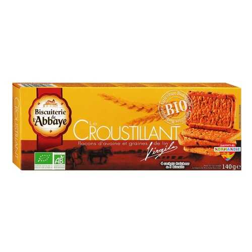Печенье органическое Biscuiterie de lAbbaye с овсяными хлопьями и семенами льна 140 г в ТНК