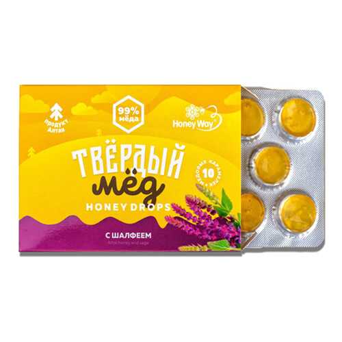 Карамель Твердый мед медовая c шалфеем 30 г в ТНК