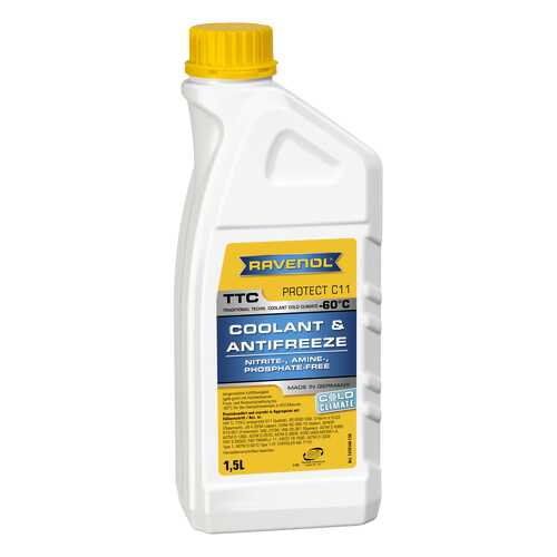 Антифриз RAVENOL TTC COLD CLIMATE G12 желто-зеленый готовый 1.5л в ТНК