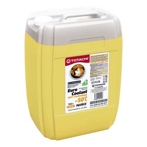 Охлаждающая жидкость TOTACHI NIRO EURO COOLANT OAT - Technology -50 C, 10л в ТНК