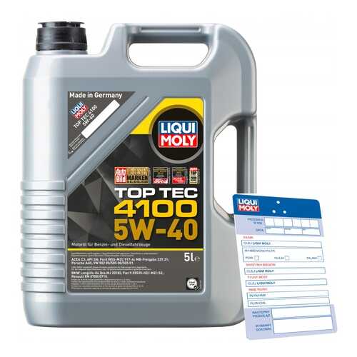 Масло Моторное Liqui Moly Top Tec 4100 5w-40, 5l Liqui moly арт. 9511 в ТНК