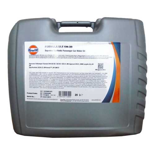 Моторное масло Gulf Formula ULE 5W-30 20л в ТНК