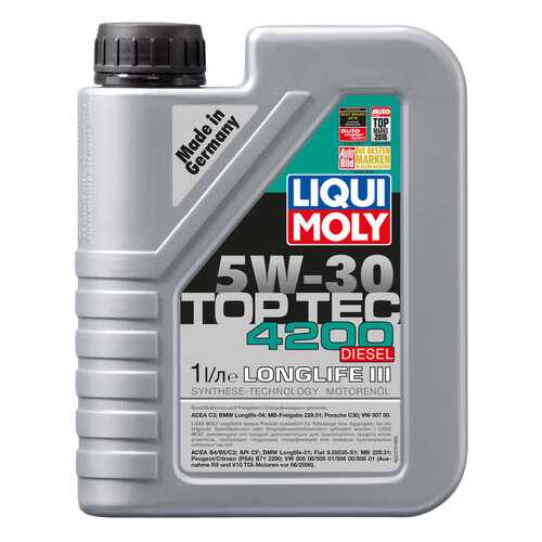 Моторное масло Liqui moly Top Tec 4200 Diesel 5w-30 1л в ТНК