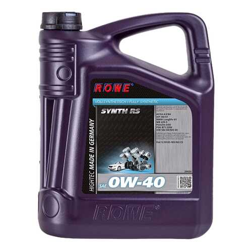 Моторное масло Rowe Hightec Synt RS SAE 0W-40 5л в ТНК