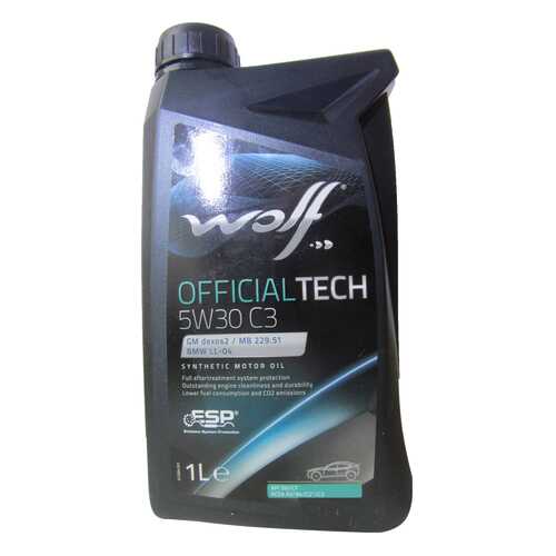 Моторное масло wolf Official Tech C3 5W-30 1л в ТНК