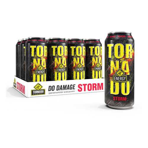 Энергетический напиток Tornado Energy Storm 12 шт по 450 мл в ТНК