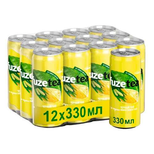 Холодный черный чай FUZE TEA лимон-лемонграсс 0.33 л (коробка 12 штуки) в ТНК