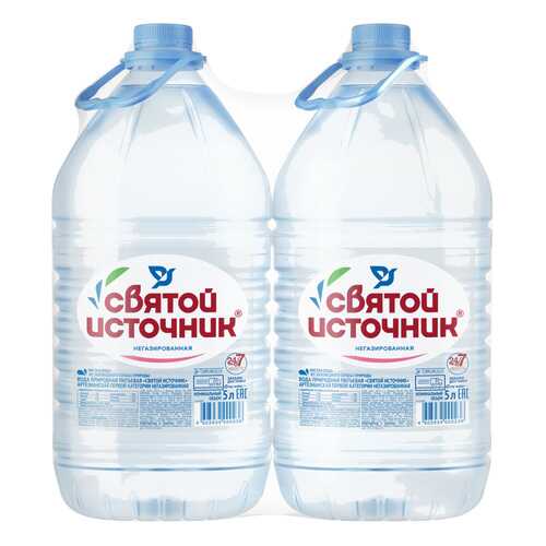 Вода питьевая Святой источник негазированная 5л/2 в ТНК