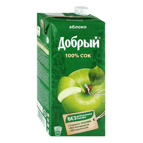 Сок ДОБРЫЙ Яблоко T-Pack 2л*2 шт в ТНК